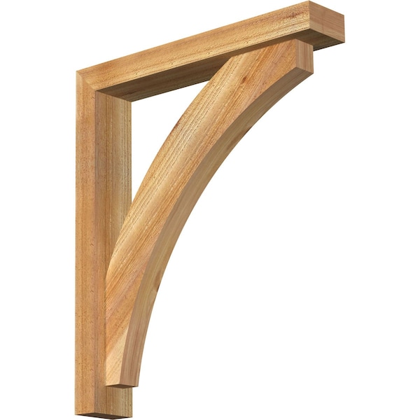 Ekena Millwork Thorton Block Rough Sawn Bracket w/ Offset Brace, Western Red Cedar, 4"W x 22"D x 26"H BKT0402X22X26THR05RWR - main